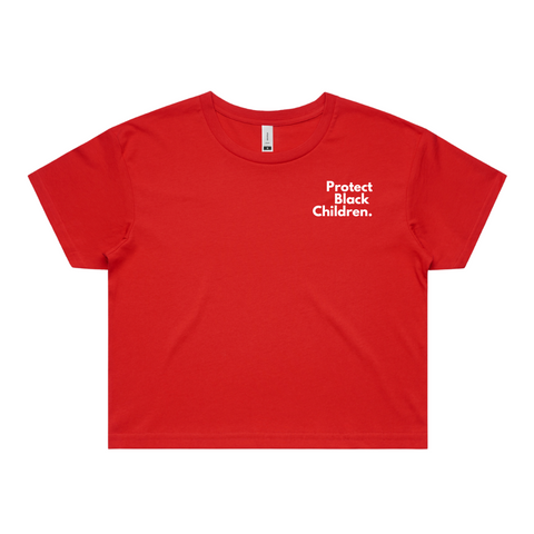 Protect Black Children Crop Top (Red/White)
